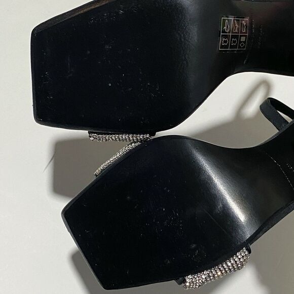 Alexander Wang Julie Scrunchie Embellished Slingback High Heel Sandals size 38 - Picture 15 of 16